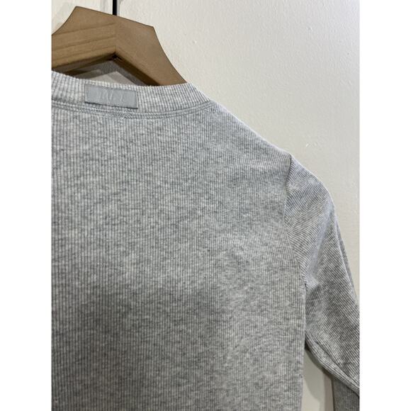 Skims Cotton Rib Long Sleeve Y2K Bella Henley Top XS Coquette Minimalist Lounge - Picture 11 of 15